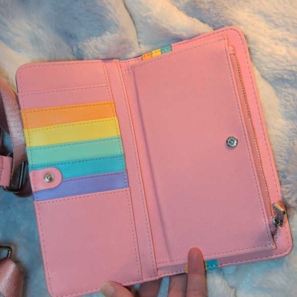 Disney Rainbow Mickey Mouse Pastel Backpack and Wallet Set - Picture 12 of 13